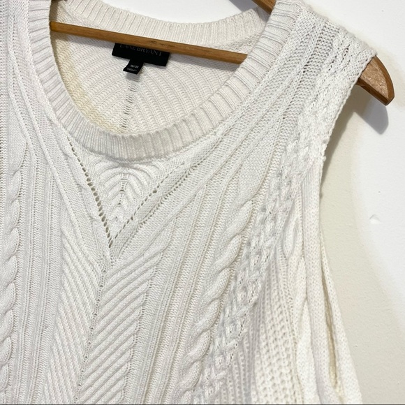 ➕ Lane Bryant Cold Shoulder Cable Knit Sweater - Picture 5 of 11